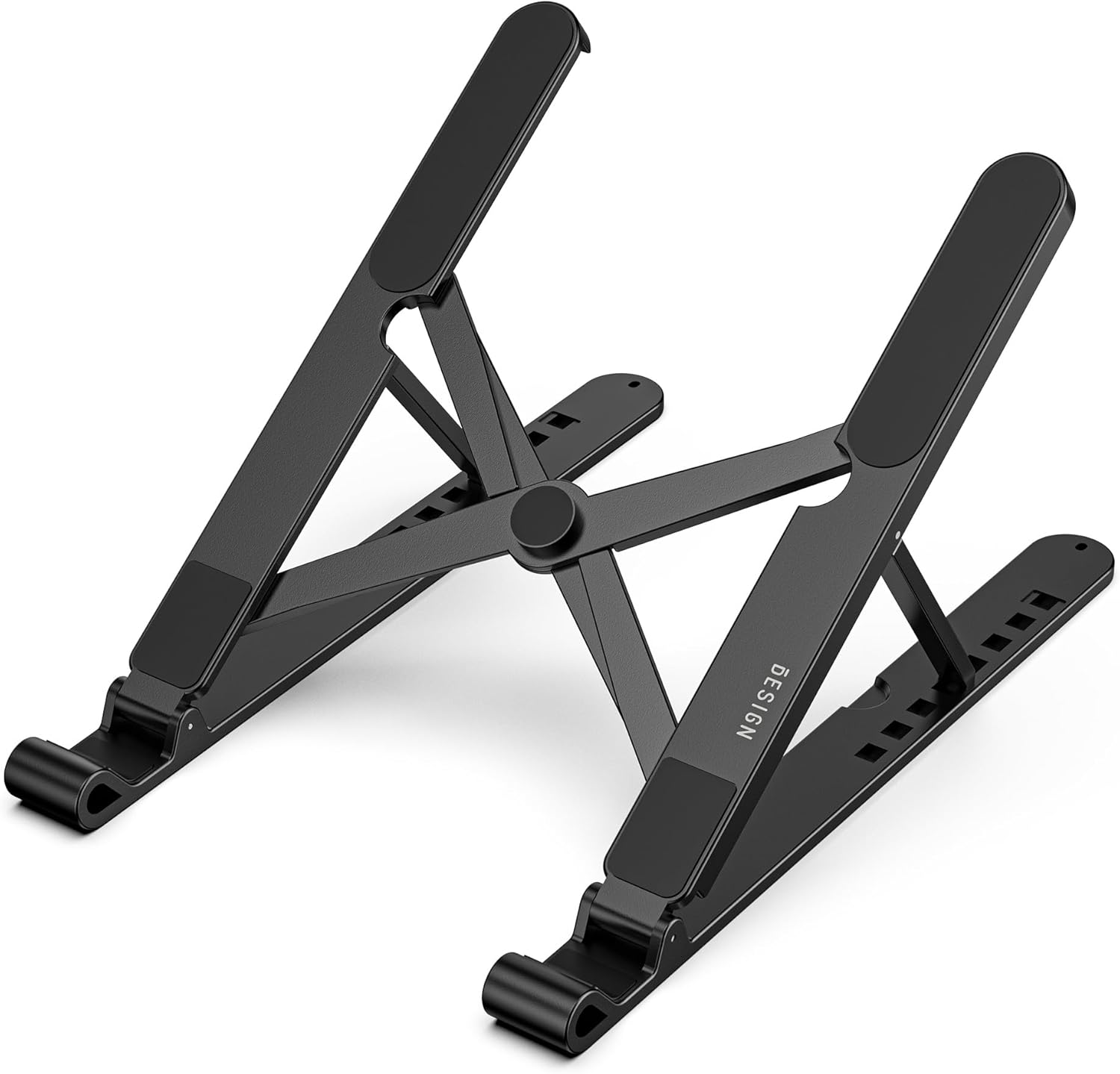 Besign LS01 Pro Ergonomic Laptop Stand for Desk, Portable and Adjustable Computer Holder, Ventilated Cooling Pad Notebook Riser Compatible with 10-15.6" Laptops (Black)