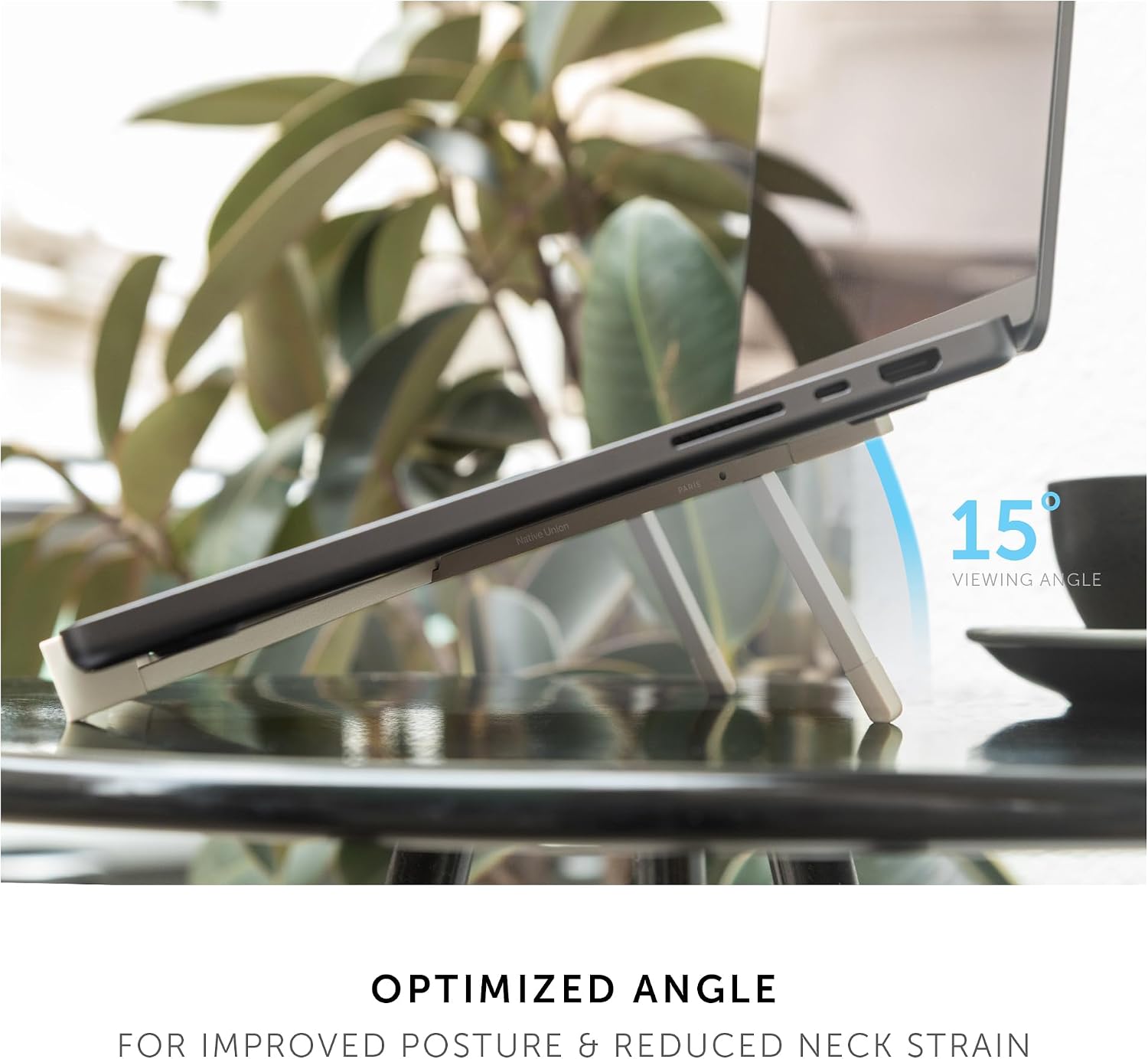 =Native Union Fold Laptop Stand – Ultra-Slim Foldable & Portable Laptop Stand – Ergonomic & Optimized Viewing Angle – for 13 to 16 Inch MacBooks & Laptops, 10 to 16 Inch iPads & Ta