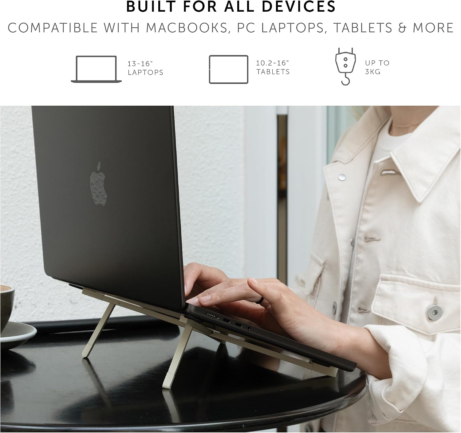 =Native Union Fold Laptop Stand – Ultra-Slim Foldable & Portable Laptop Stand – Ergonomic & Optimized Viewing Angle – for 13 to 16 Inch MacBooks & Laptops, 10 to 16 Inch iPads & Ta