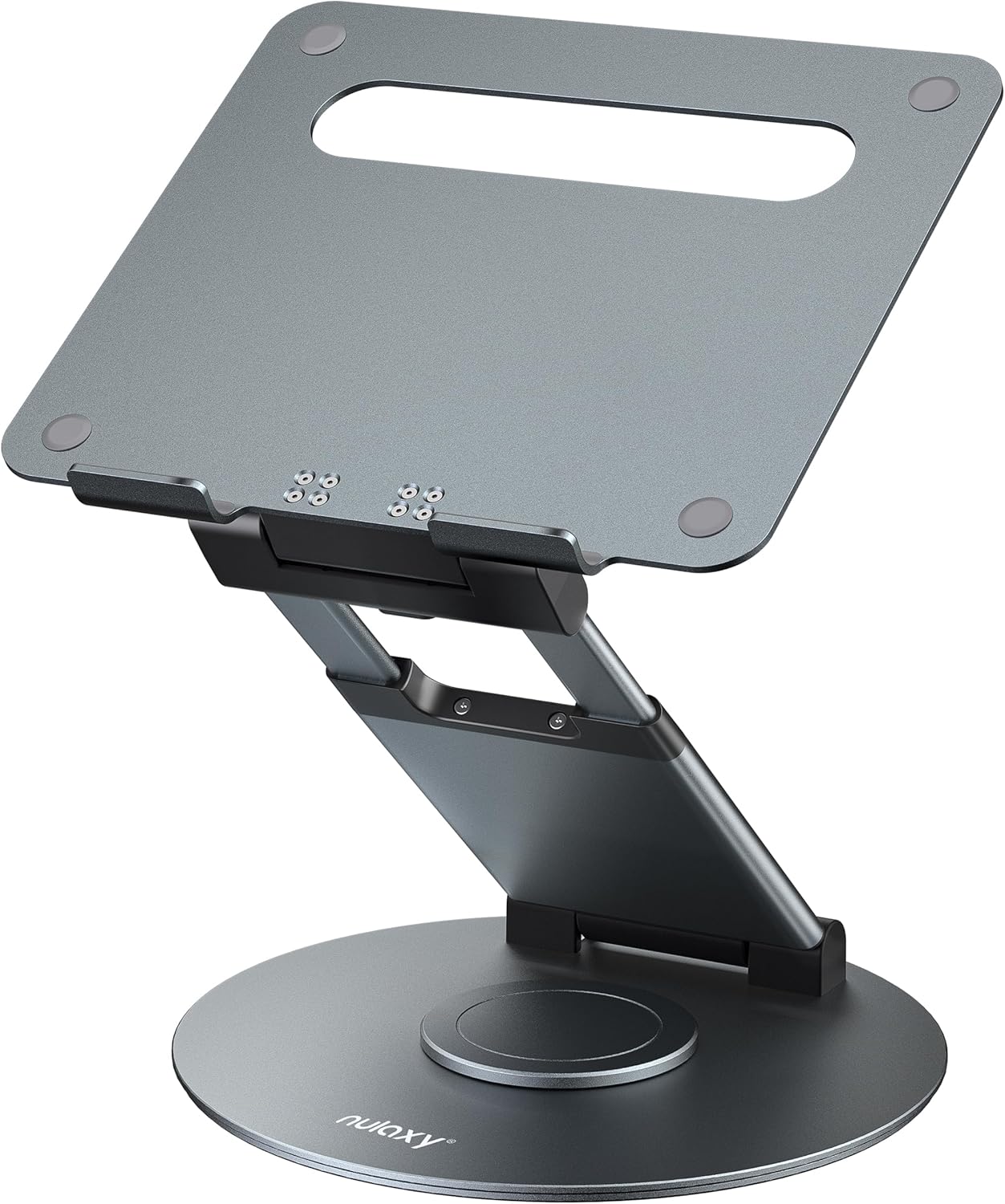 Nulaxy Telescopic 360 Rotating Laptop Stand for Desk Adjustable Height Swivel Pull Out Design Ergonomic Laptop Riser Fits All 10-17" Laptops Computer MacBook, Grey