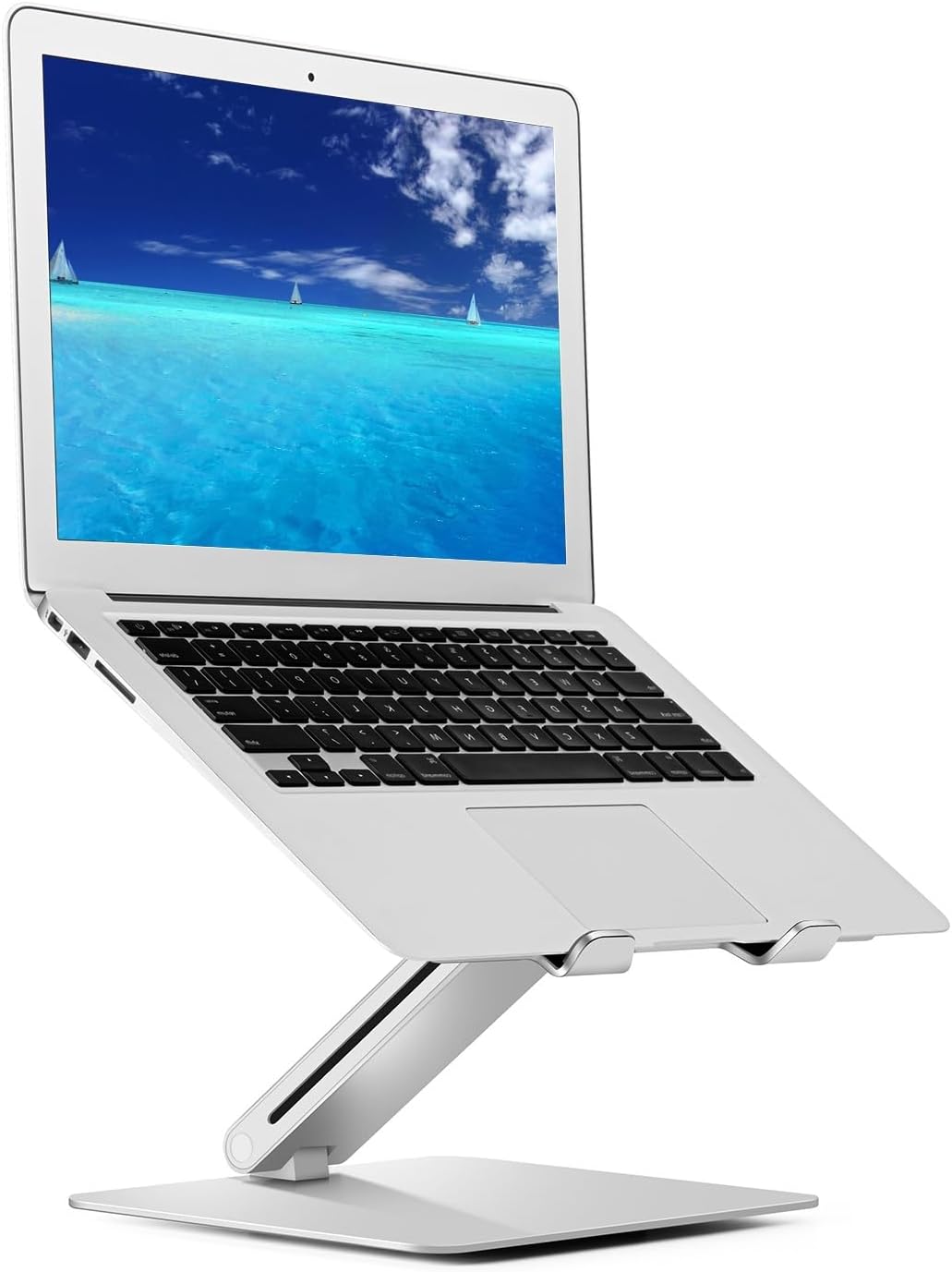 SHOPPINGALL Adjustable and Foldable Laptop Stand, Ergonomic and Portable Aluminum Laptop and Tablets Riser for Desk, Fits All Laptops and Notebooks and Tables up to 17 Inch - SA-LS